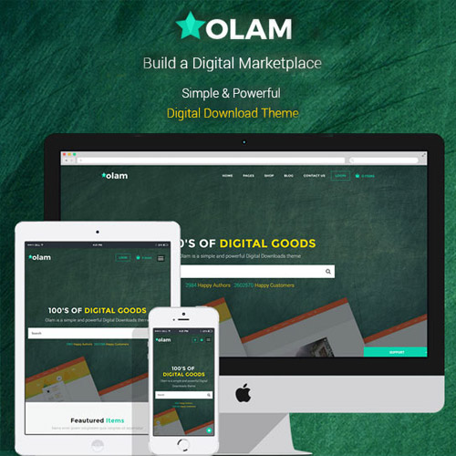 Olam – WordPress Easy Digital Downloads Theme, Digital Marketplace, Bookings